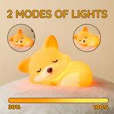 Fuchs-Nachtlicht mit gekräuseltem Schwanz, Silikon, matschig, Tier-Design, perfektes Geschenk